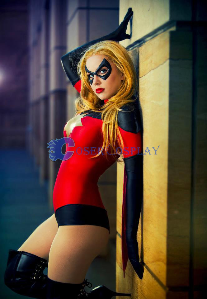 Ms.Marvel Carol Danvers Sexy Bodysuit Costume Girl